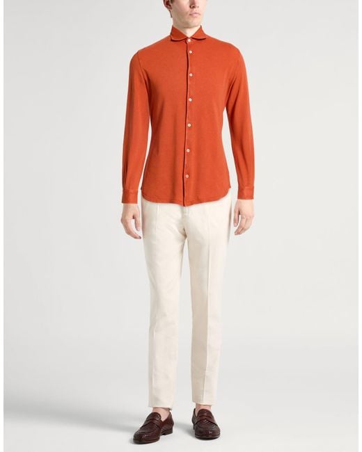 Fedeli Orange Shirt for men