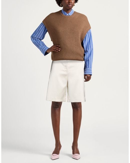 Patrizia Pepe Natural Shorts & Bermuda Shorts Polyester