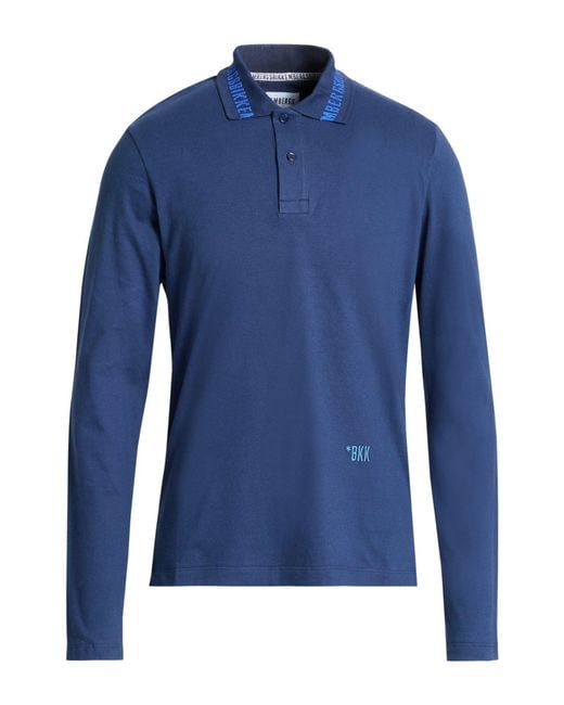 Bikkembergs Blue Polo Shirt Cotton, Elastane for men