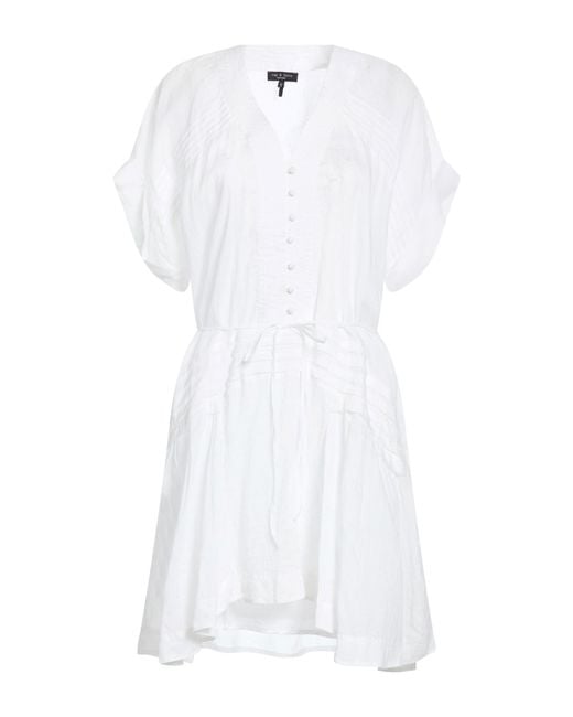 Rag & Bone White Mini Dress Ramie