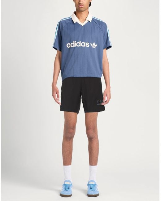 EA7 Black Shorts & Bermuda Shorts Polyester, Elastane for men