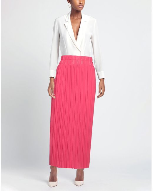P.A.R.O.S.H. Pink Fuchsia Maxi Skirt Polyester
