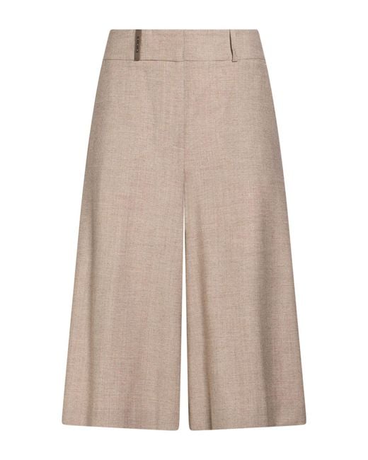 Peserico Natural Shorts & Bermuda Shorts Virgin Wool, Viscose, Polyamide, Elastane, Polyester