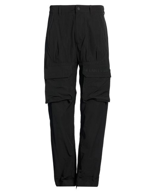 44 Label Group Black Pants Polyester, Cotton for men
