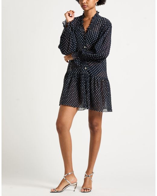 Sandro Gray Mini Dress Polyester, Viscose
