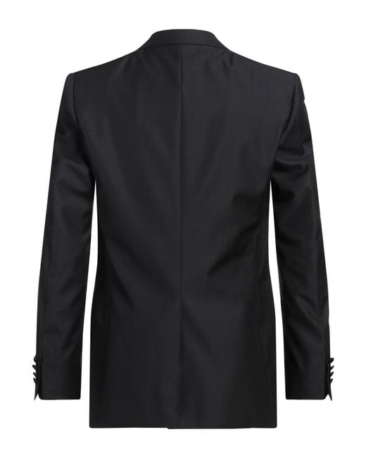 Canali Black Blazer Virgin Wool for men