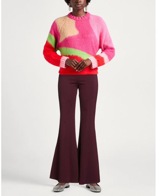 Maliparmi Red Pants Viscose, Polyamide, Elastane