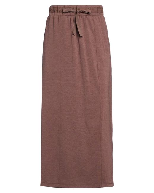 Weekend by Maxmara Brown Midi Skirt Lyocell, Cotton, Polyester, Elastane