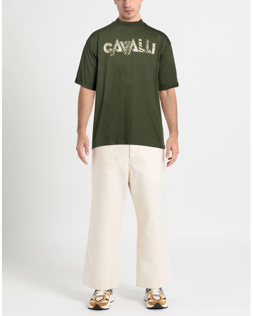 T-shirt Roberto Cavalli pour homme en coloris Green