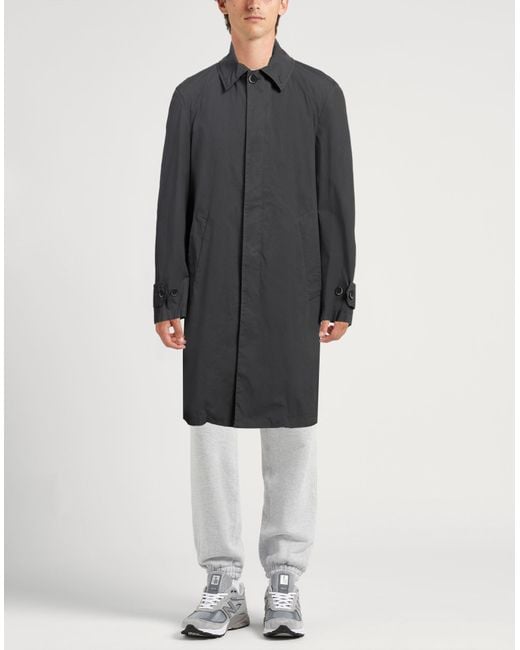 Barena Gray Lead Overcoat & Trench Coat Cotton, Elastane for men