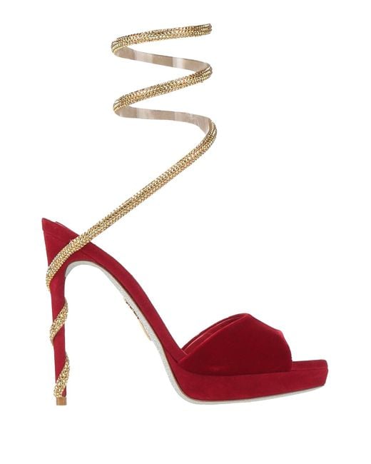 Rene Caovilla Red Sandals