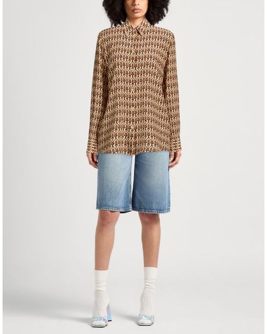 Etro Brown Shirt Silk
