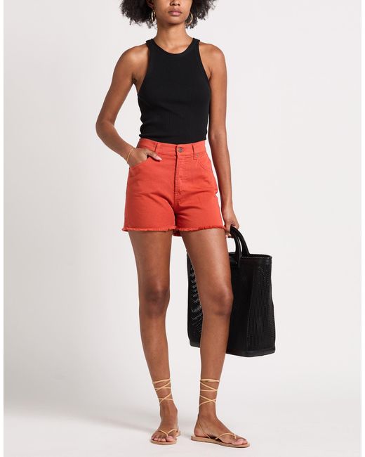 Dondup Red Denim Shorts