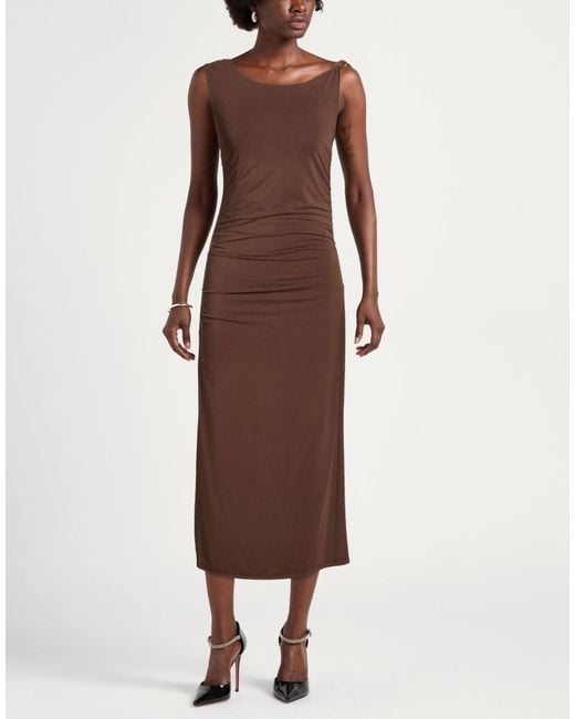 Souvenir Clubbing Brown Midi Dress Modal, Polyamide, Elastane