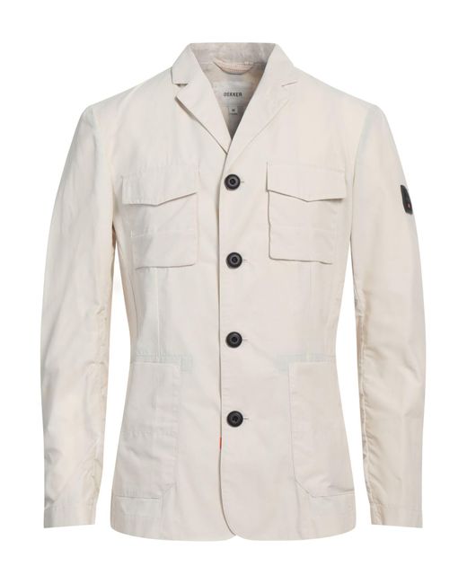 Dekker White Ivory Blazer Cotton, Polyamide for men