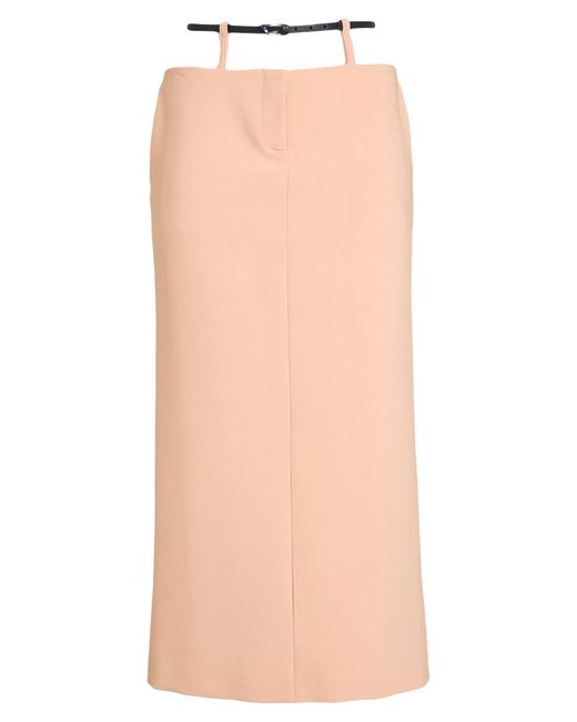 The Attico Natural Midi Skirt Polyester, Elastane