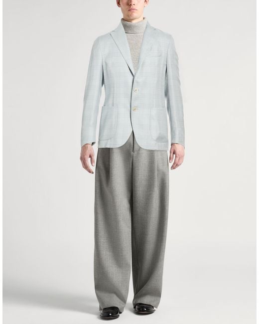 Eleventy Blue Platinum Light Blazer Cashmere, Silk, Linen for men