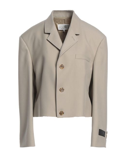 MM6 by Maison Margiela Natural Blazer Polyester, Wool