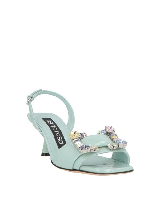 Sergio Rossi Green Sky Sandals Leather