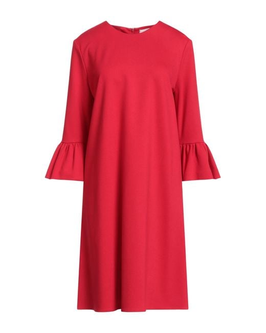 MEIMEIJ Red Midi Dress Viscose, Polyamide, Elastane