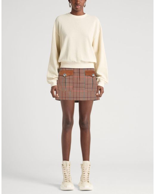 Area Brown Mini Skirt Wool, Polyamide