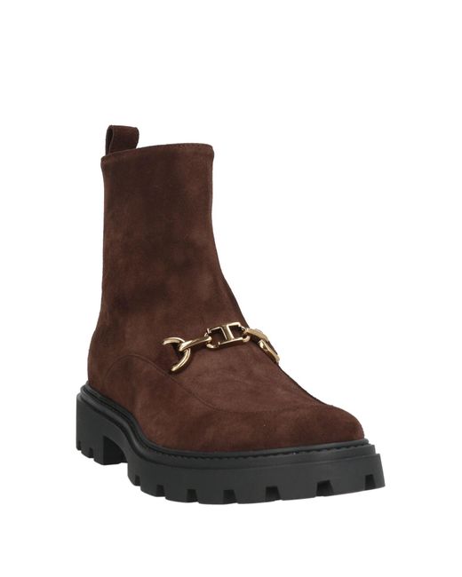 Tod's Brown Chocolate Ankle Boots Leather