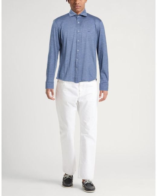 Paul & Shark Blue Shirt Wool for men