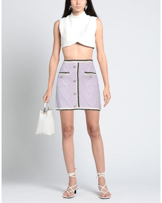 Self-Portrait Purple Mini Skirt