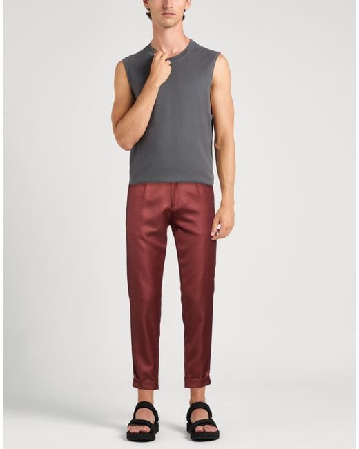 Michael Coal Red Brick Pants Wool, Polyester, Polyamide for men