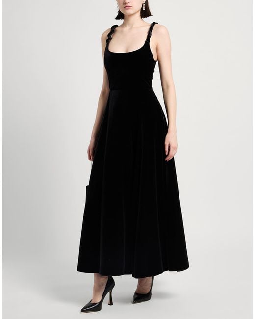 Emporio Armani Black Maxi Dress Polyester, Elastane