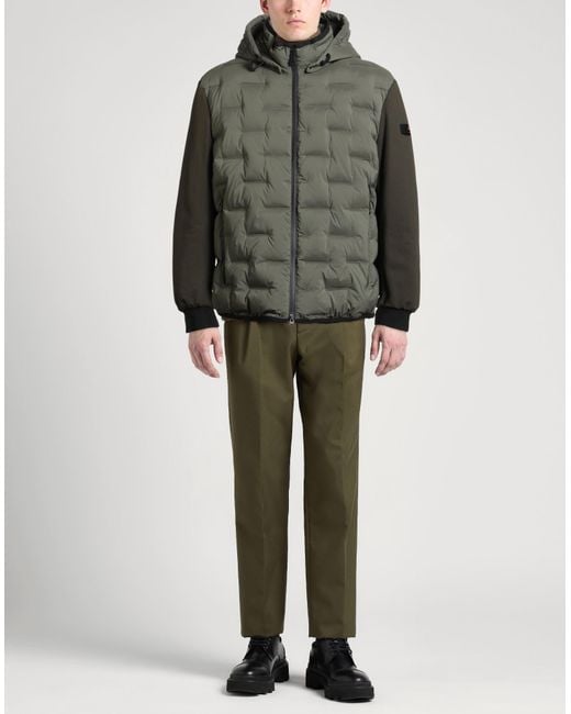 Peuterey Green Military Puffer Polyester, Elastane, Polyamide for men