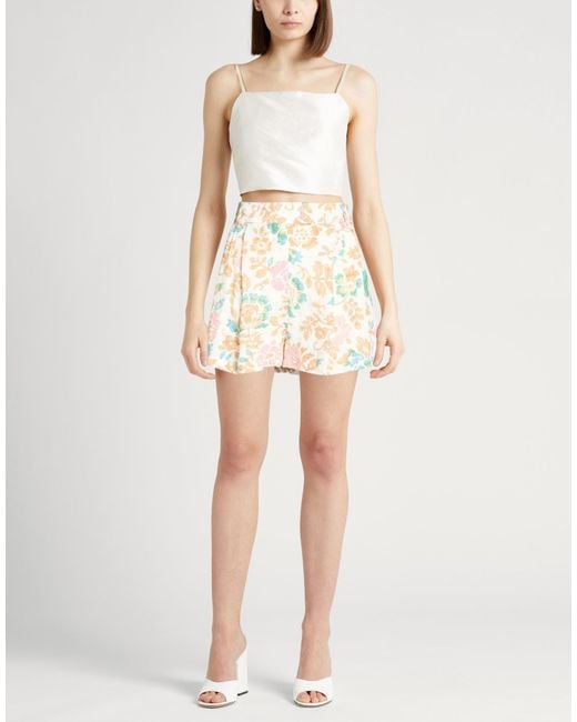 120% Lino White Shorts & Bermuda Shorts Linen