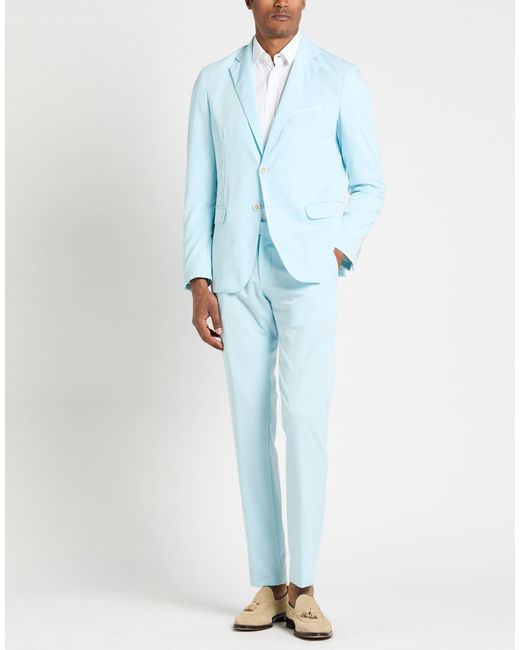 OVER/D Blue Suit Polyester, Viscose, Elastane for men