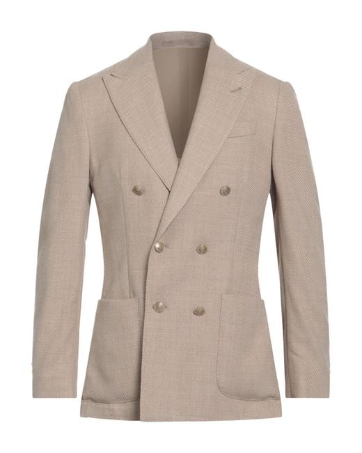 Eleventy Natural Blazer Wool, Silk, Elastane for men