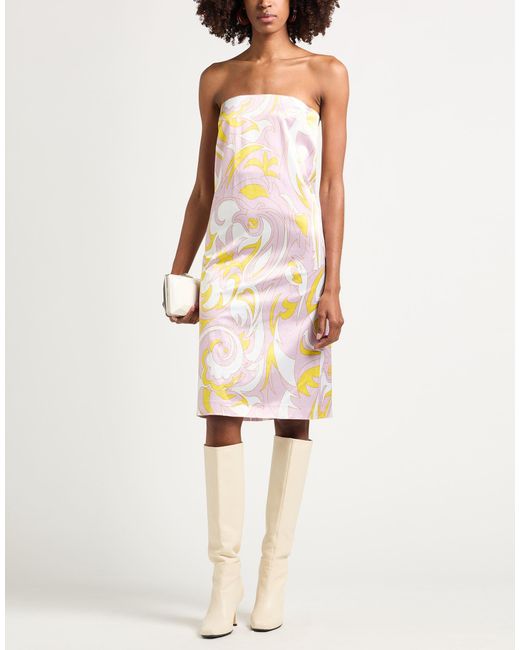 Emilio Pucci White Midi Dress Cotton, Viscose, Elastane