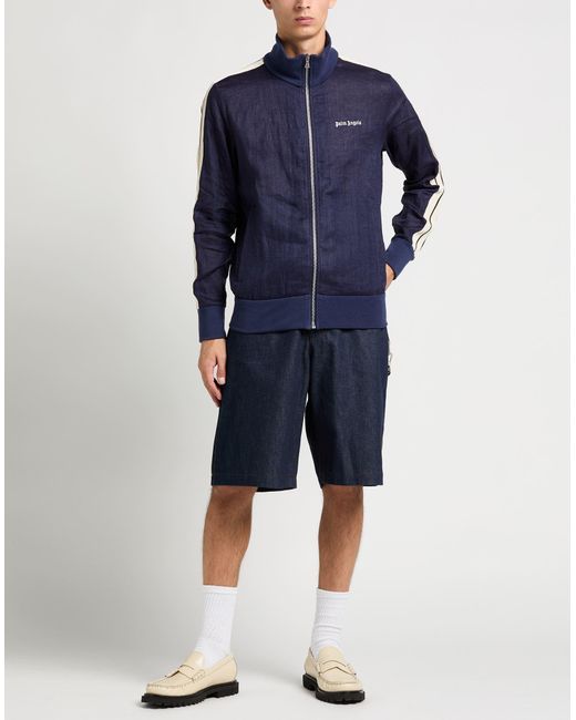 Palm Angels Blue Jacket Linen for men