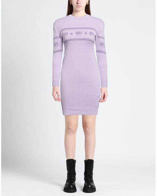 Chiara Ferragni Purple Mini Dress