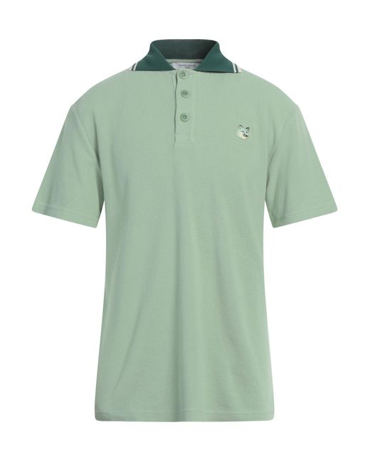 Maison Kitsuné Green Polo Shirt for men