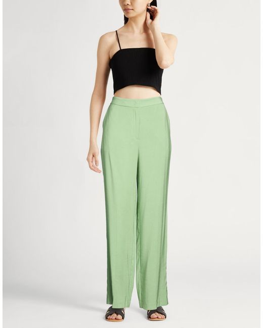 FEDERICA TOSI Green Pants Viscose, Polyester