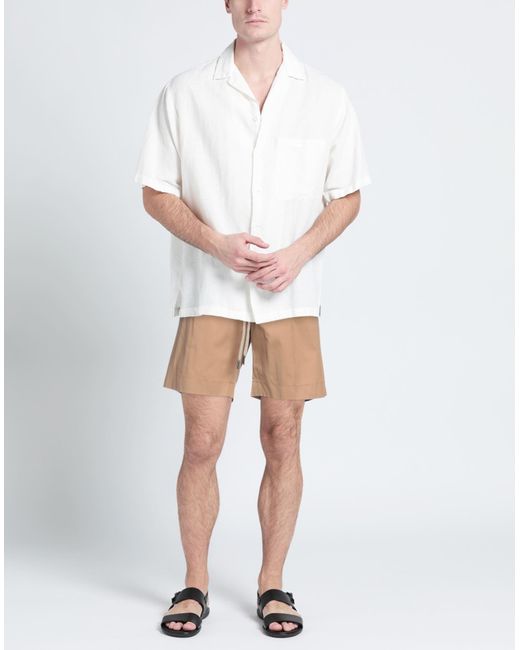 Hōsio Natural Camel Shorts & Bermuda Shorts Cotton, Elastane for men