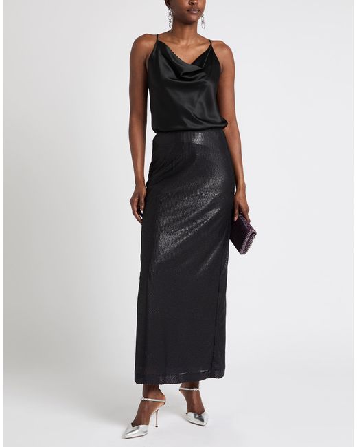 Alysi Black Maxi Skirt Polyester