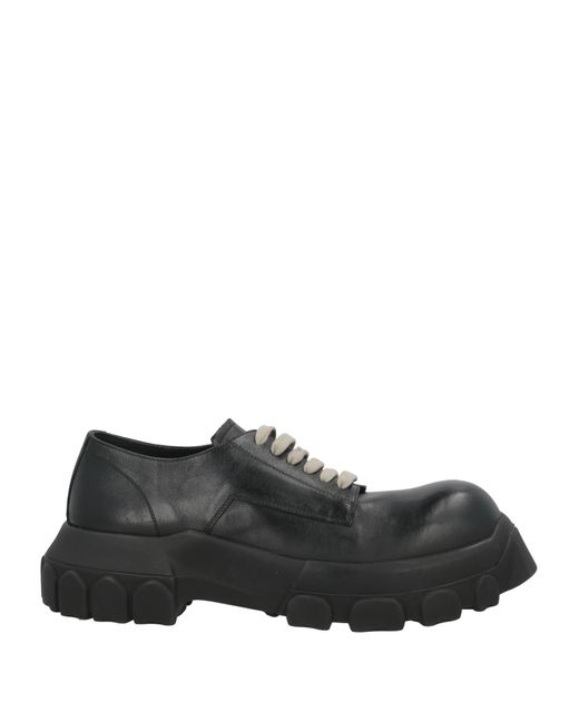 Rick Owens Black Lace-Up Shoes Leather for men