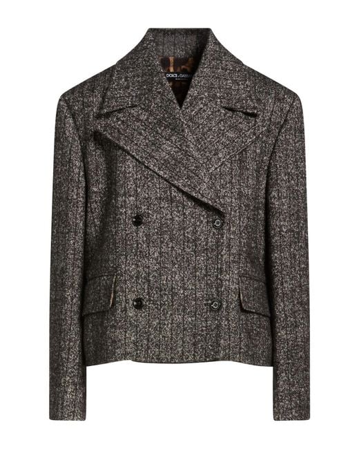 Dolce & Gabbana Black Coat Virgin Wool, Wool, Polyamide, Elastane