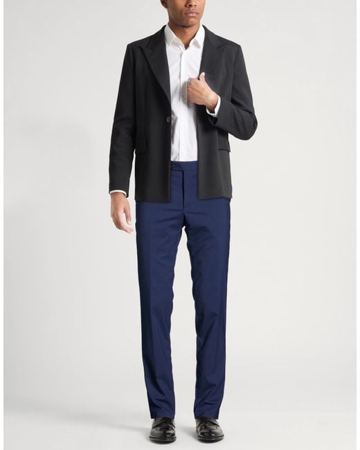 Paoloni Blue Pants Wool, Elastane for men