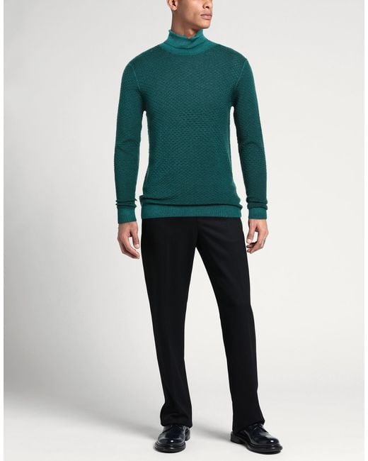 Jeordie's Green Turtleneck Merino Wool for men