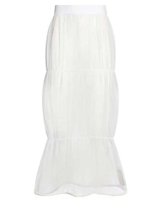 Uma Wang White Midi Skirt