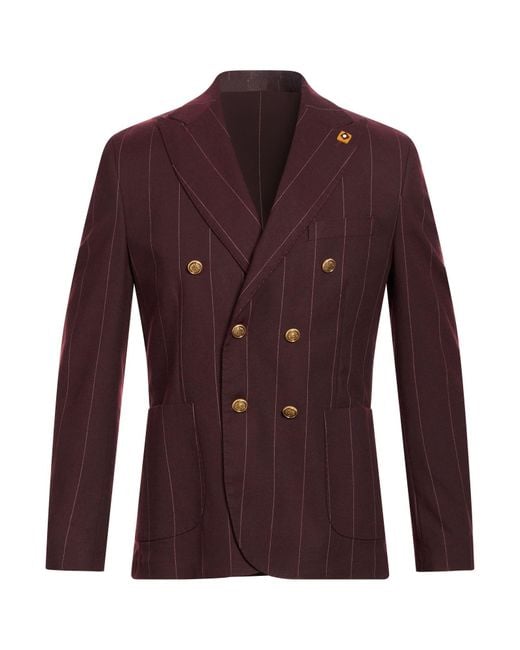 Exibit Purple Blazer Polyester, Viscose, Elastane for men