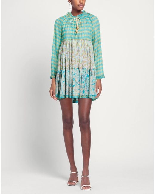 Yvonne S Blue Yvonne Mini Dress Cotton