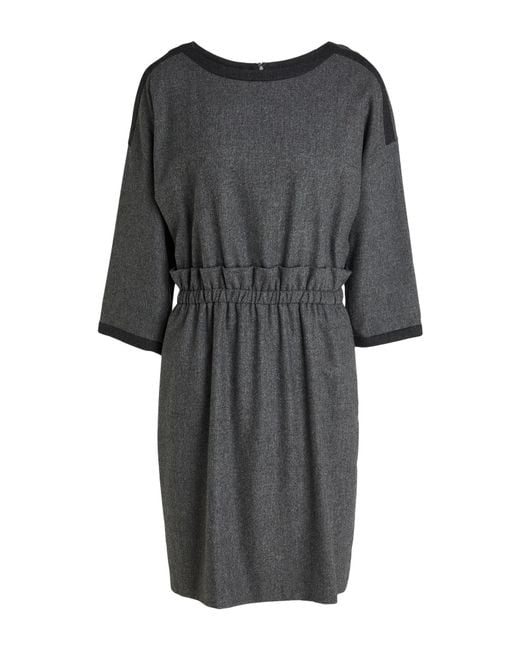 Emporio Armani Gray Icon Mini Dress Virgin Wool, Cashmere, Elastane