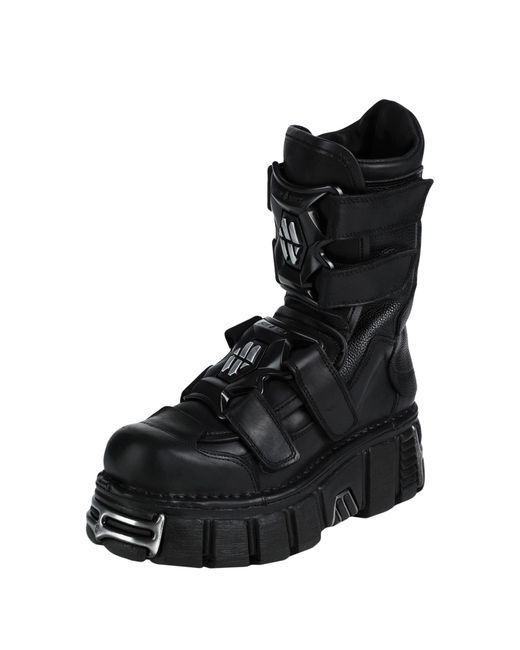 New Rock Black Ankle Boots